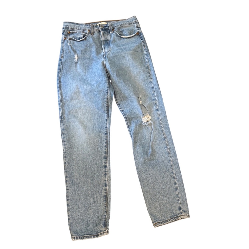 Levis Wedgie Straight Jeans Womens 27 Light Wash  High Rise Denim button fly